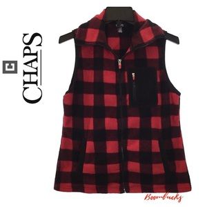 Chaps Buffalo Check Fleece Vest